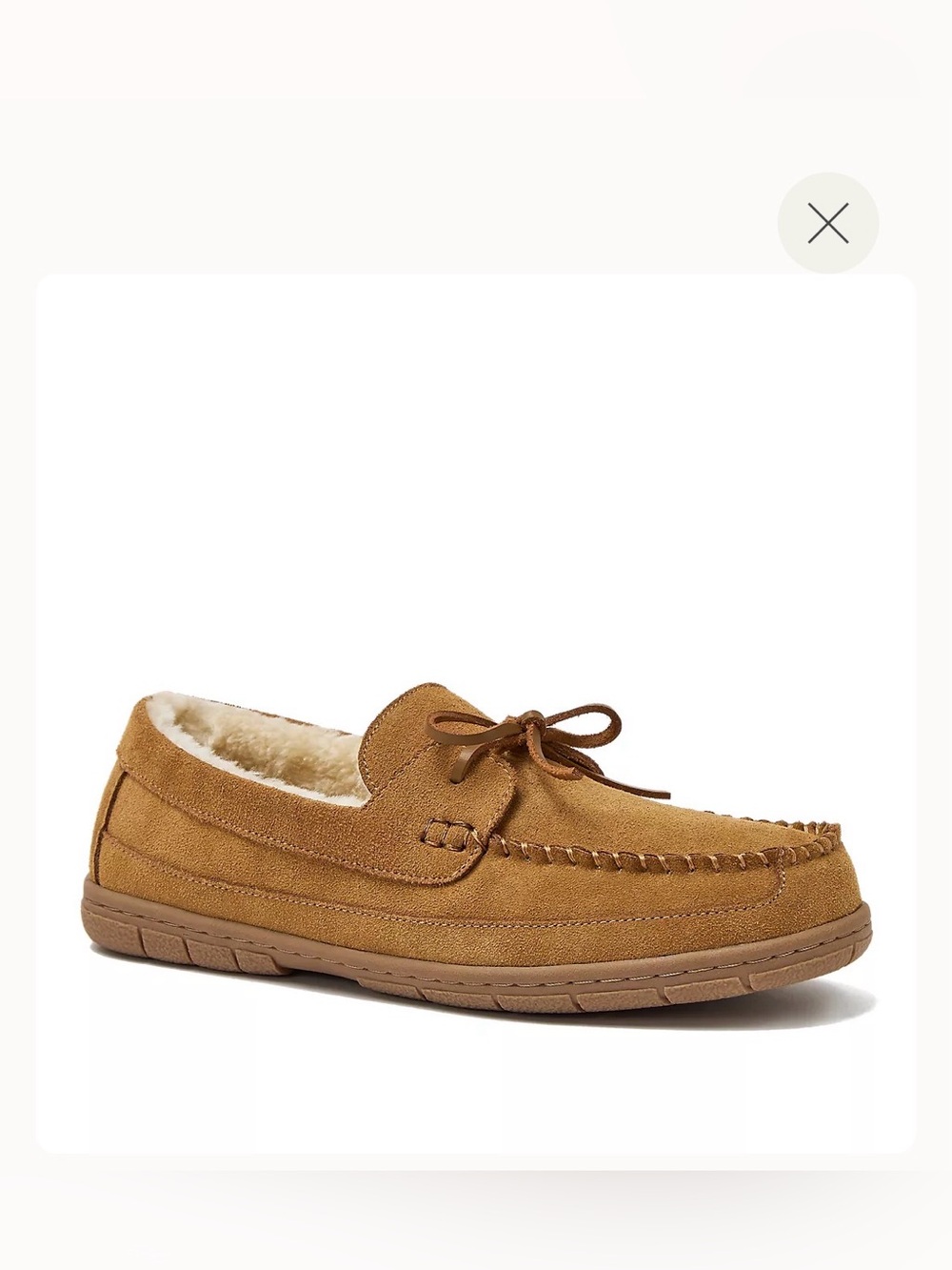 NEW Men's 11 Lands End Lined Moccasin Slippers Indoor Outdoor English Tan Brown